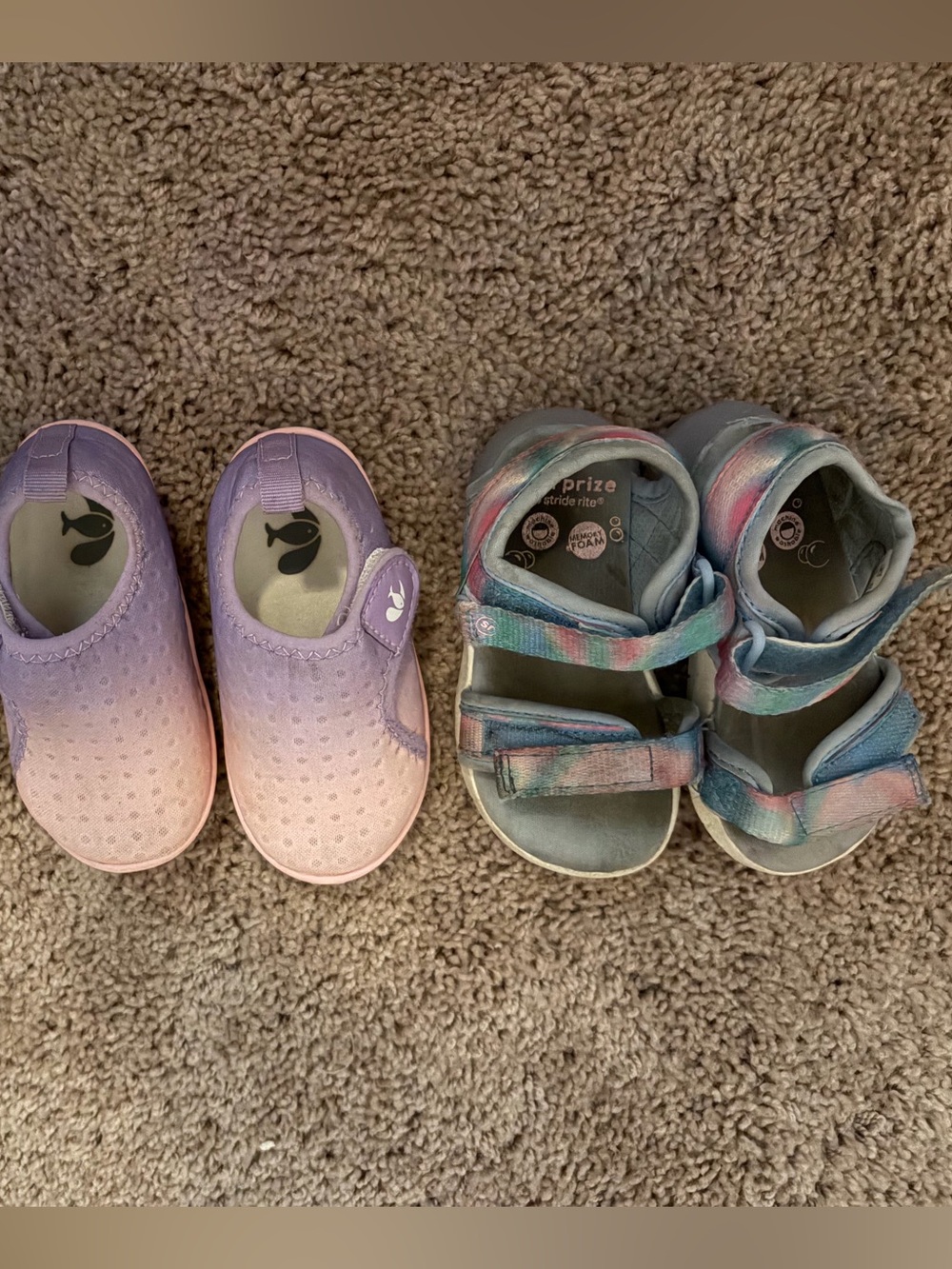 Girls Lavender to Pink Ombre Slip-On Water Shoes & light up stride rite sandals